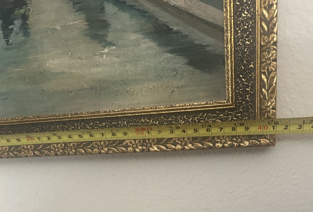 Venice Canal Scene Impressionist Framed Handmade Oil Painting Set