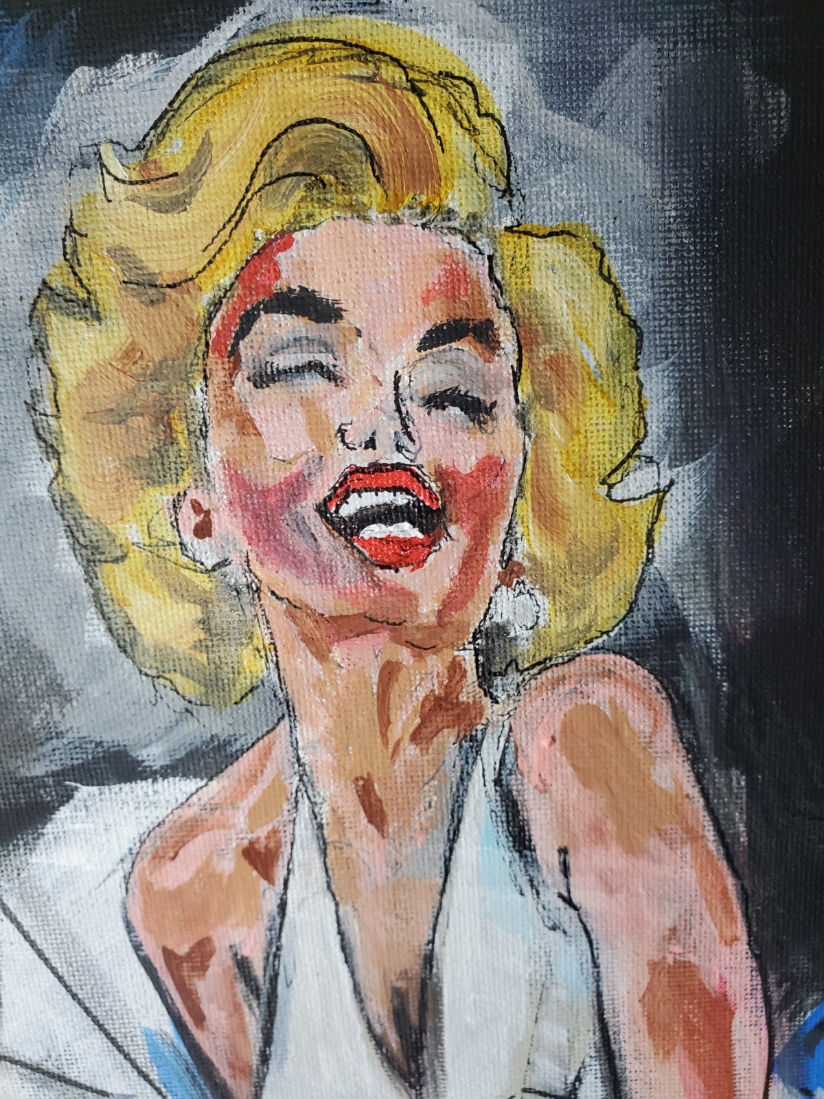 Original Marilyn Monroe Acrylic Painting 16×20 Textured Pop Art Hollywood Wall A