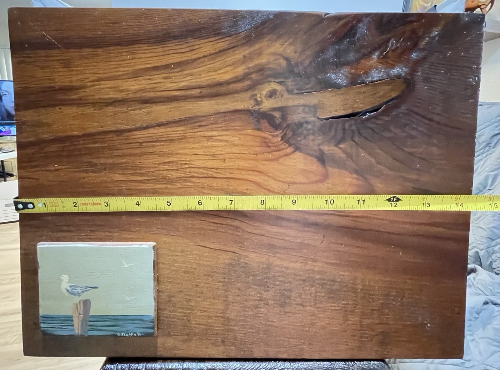 Paxton Maffett Orig Painting On Wood Painting 3.25”x3.75” Panel 14.75”x11.25”