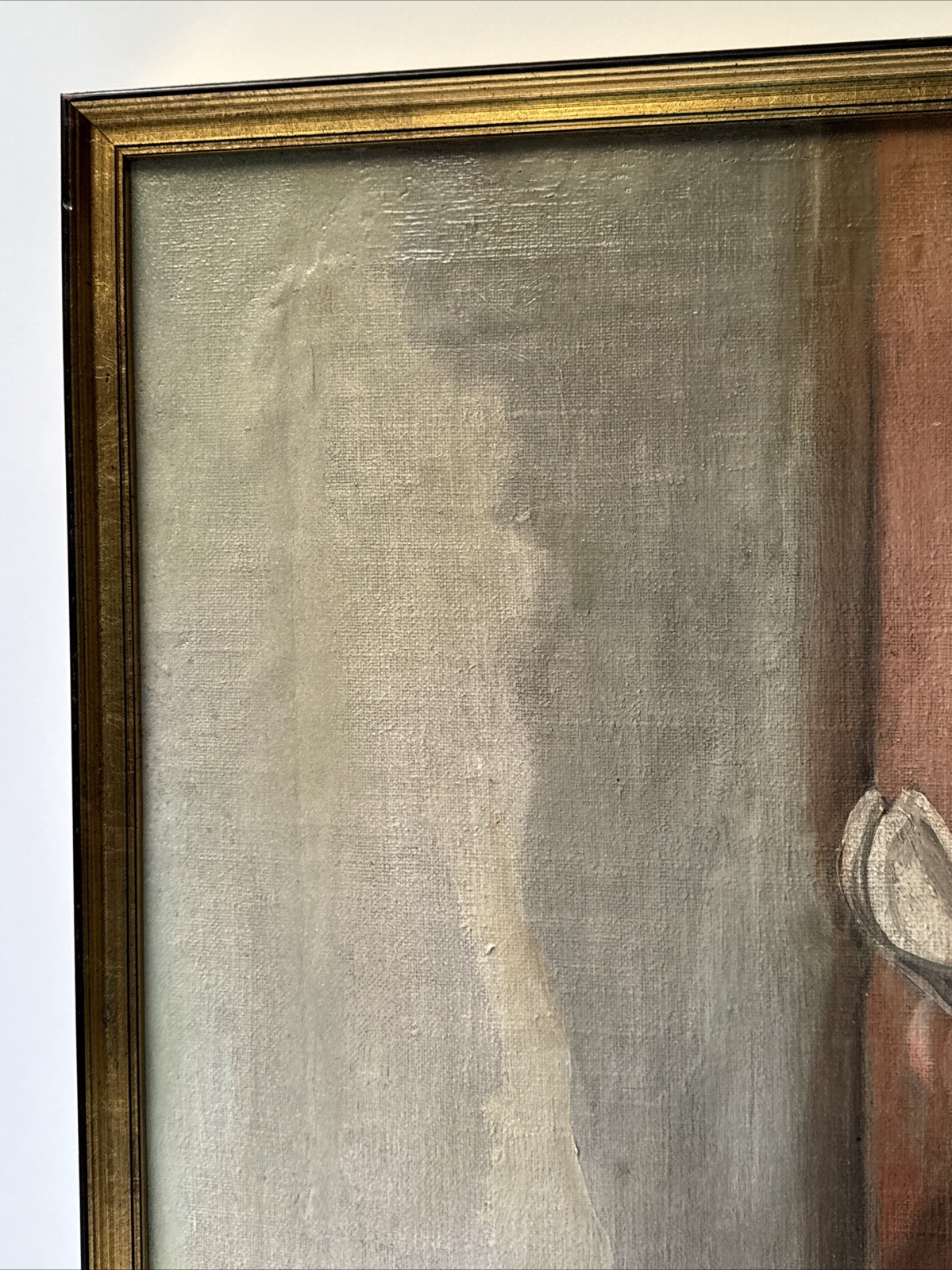 Antique Art Deco Painting Portrait Man Men Reading Large Oil Mystery 1920’s