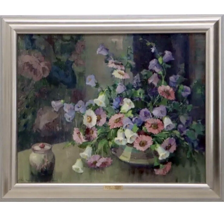 Vintage Post Impressionist Still Life by Well Listed Nell Walker Warner 23×29”