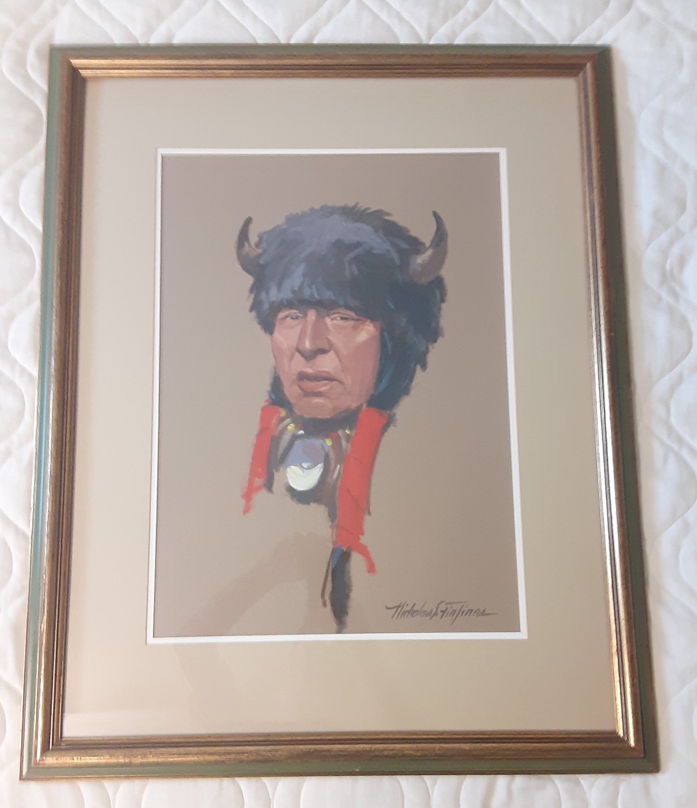 Nicholas Firfires Watercolor & Gouache Painting – American Indian – Framed
