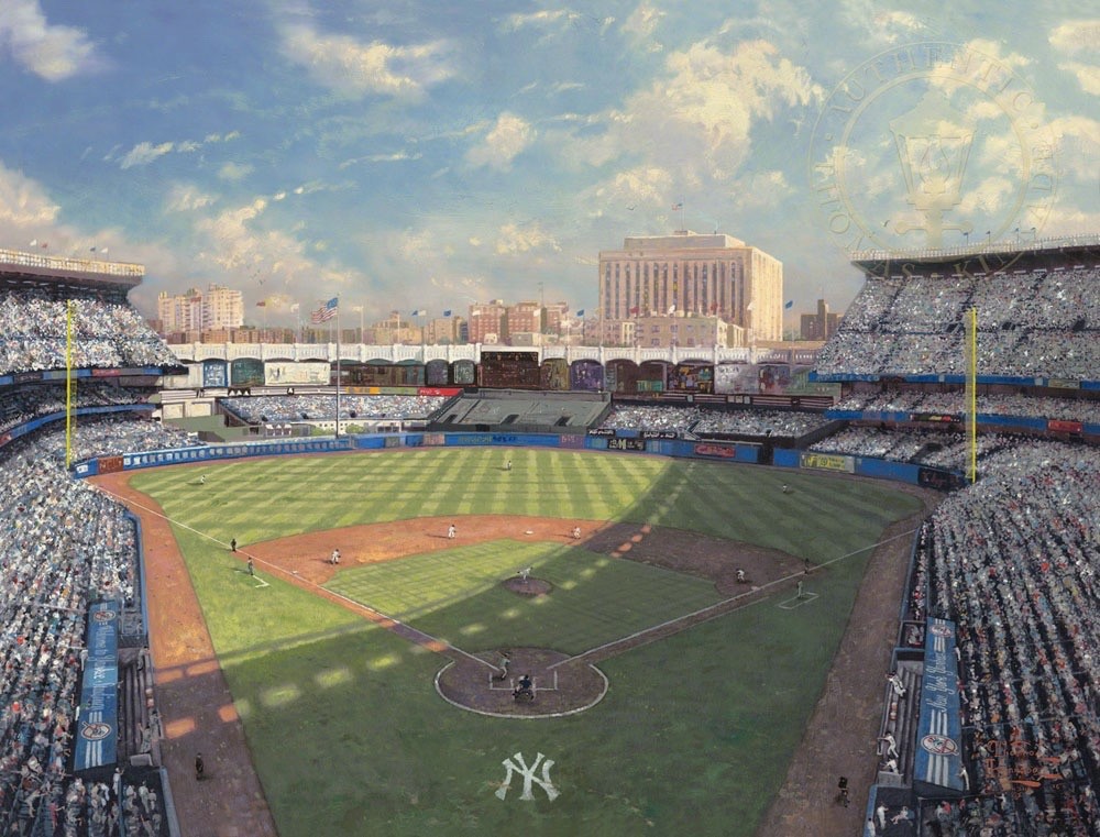 Thomas Kinkade Yankee Stadium – S/N 1192/1923 Canvas 18″ x 24” Framed w/ COA