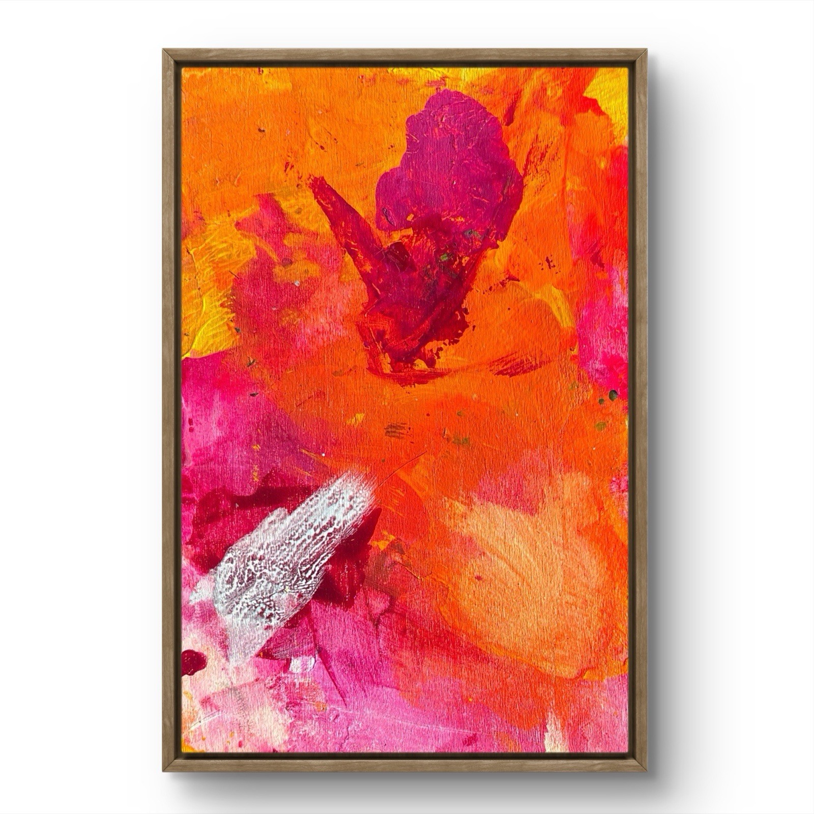 PORTIA Original Abstract Orange Palette Magenta 10x15cm Painting Tasmania
