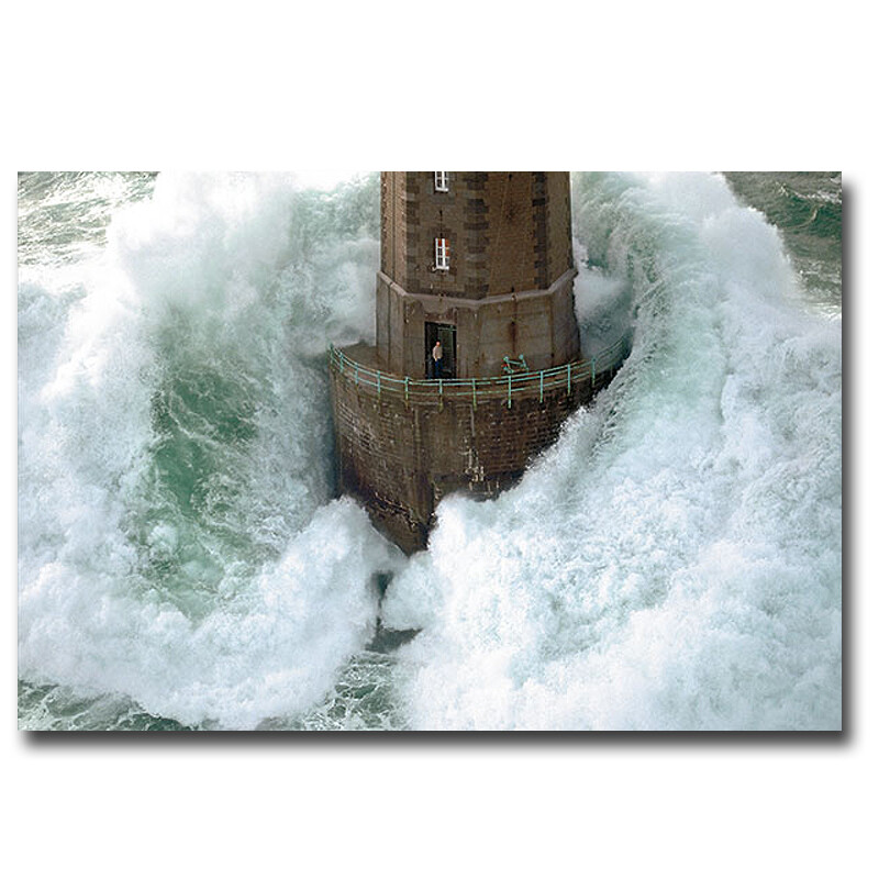La Jument Lighthouse by Guichard Gallery-Wrap Canvas Giclee Art (12 in x 18 in)