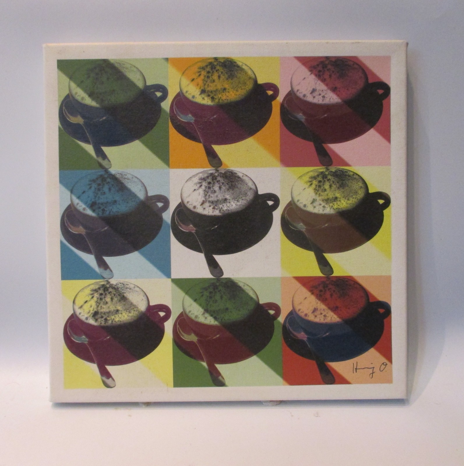Cappuchino kitchen picture 30×30 mixed media collage digital print unique Henning O