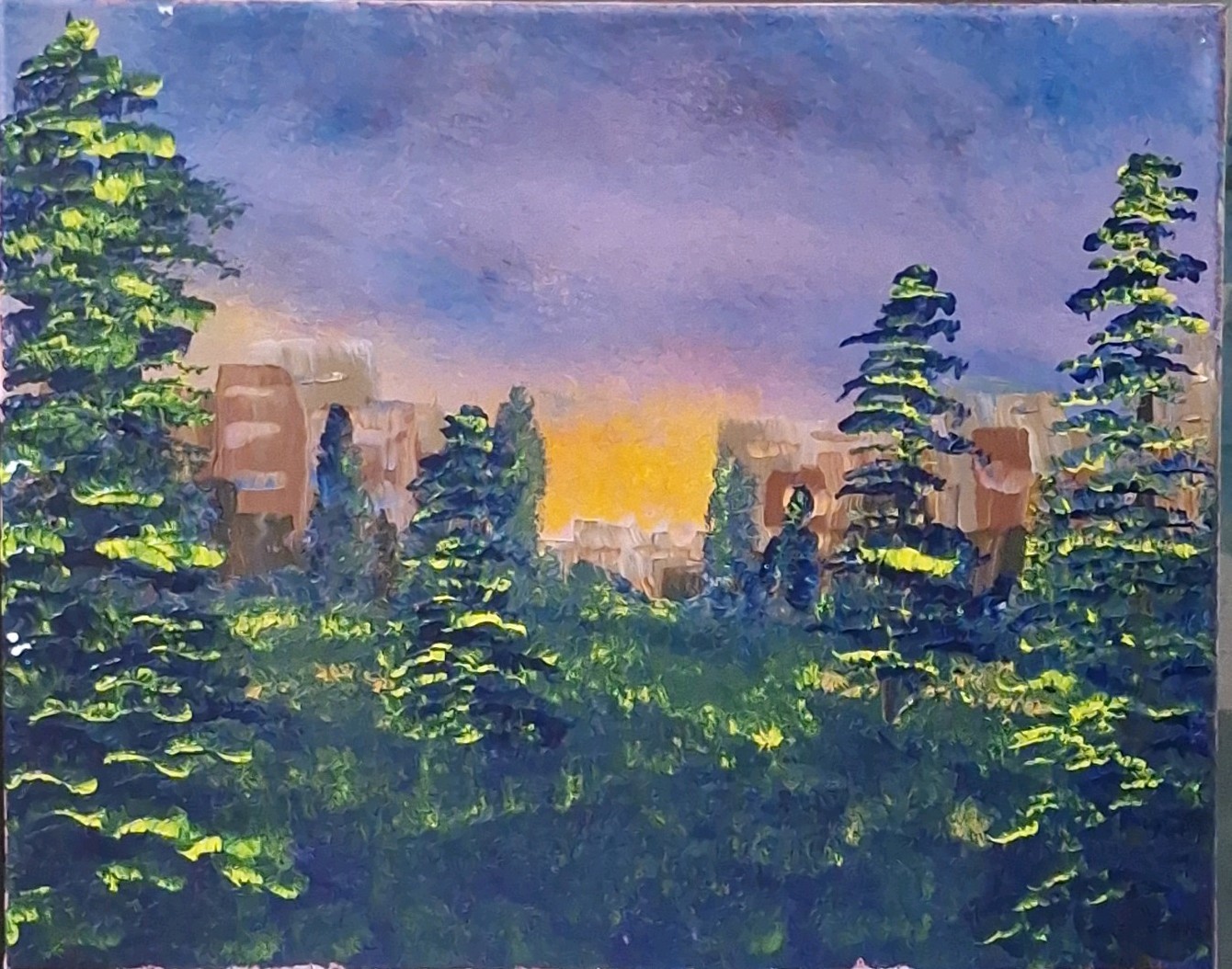 Edge of Civilization, Acrylic Painting – 16×20 Hand Painted Artwork on Canvas