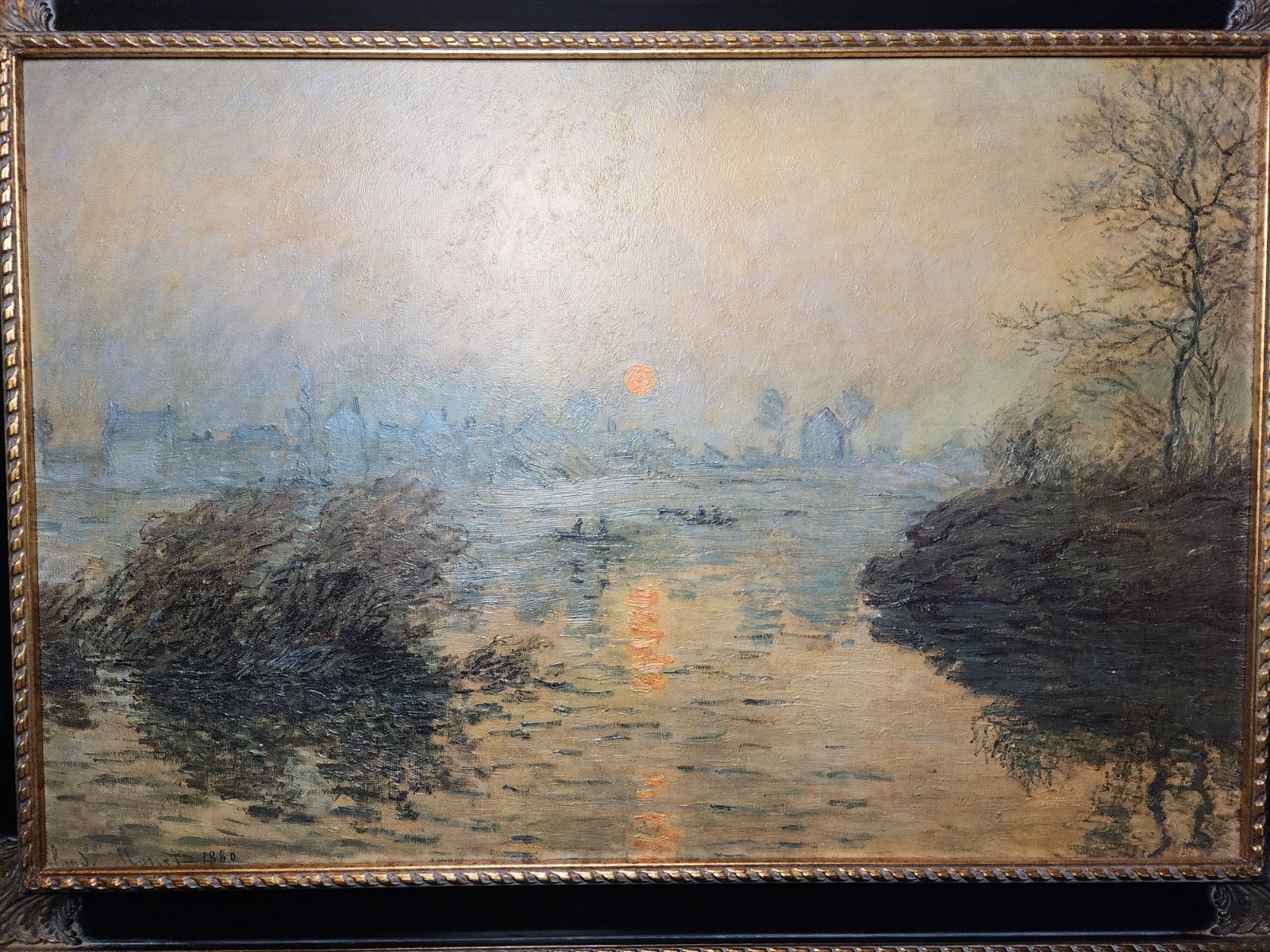 Sunset At Lavacourt 1880 Claude Monet Museum Shop Brushstrokes Collection