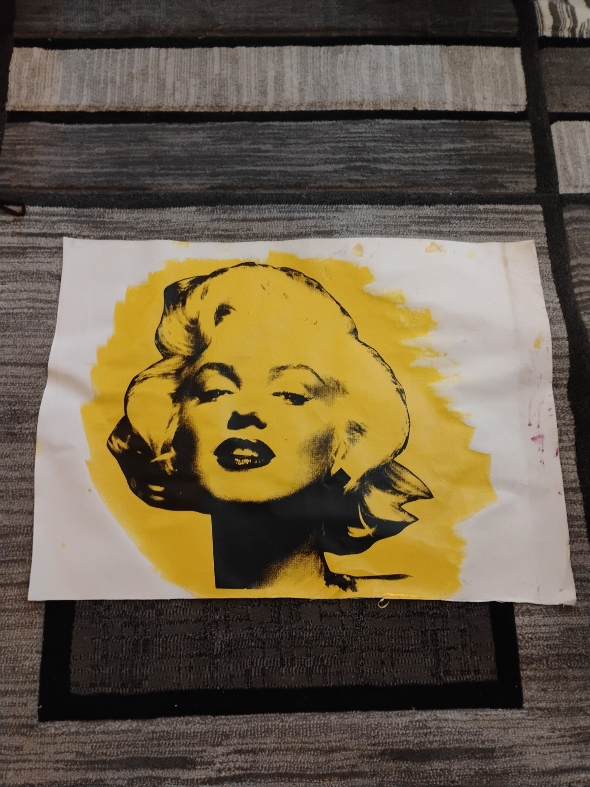 Steve Kaufman Marilyn Monroe Canvas . Yellow, Signed Limited Edition