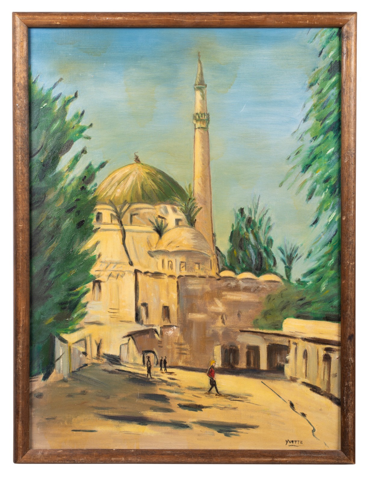 Vintage Istanbul Türkiye/Turkey Cityscape Street Scene, Signed and Framed