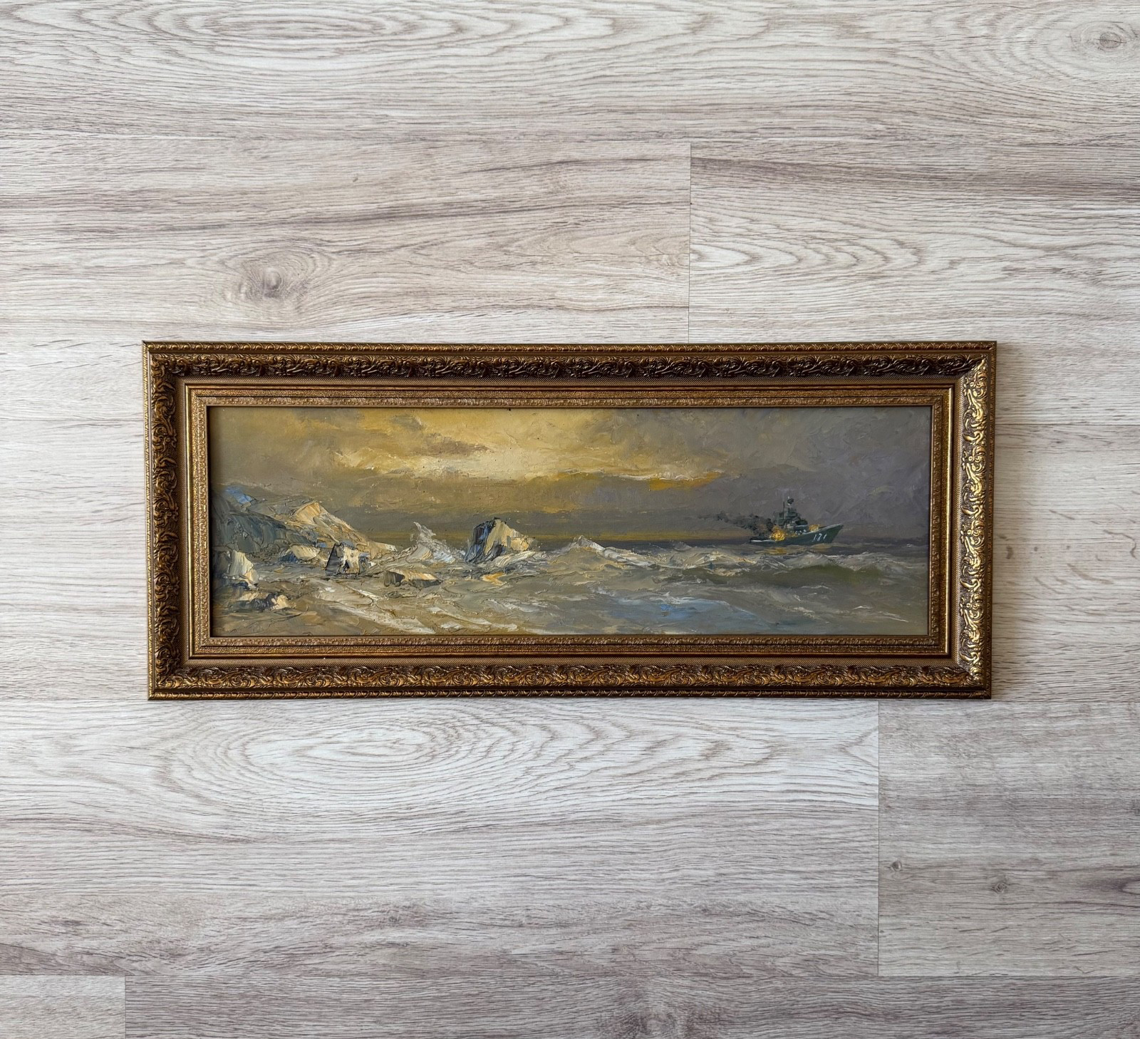 Vintage oil painting framed