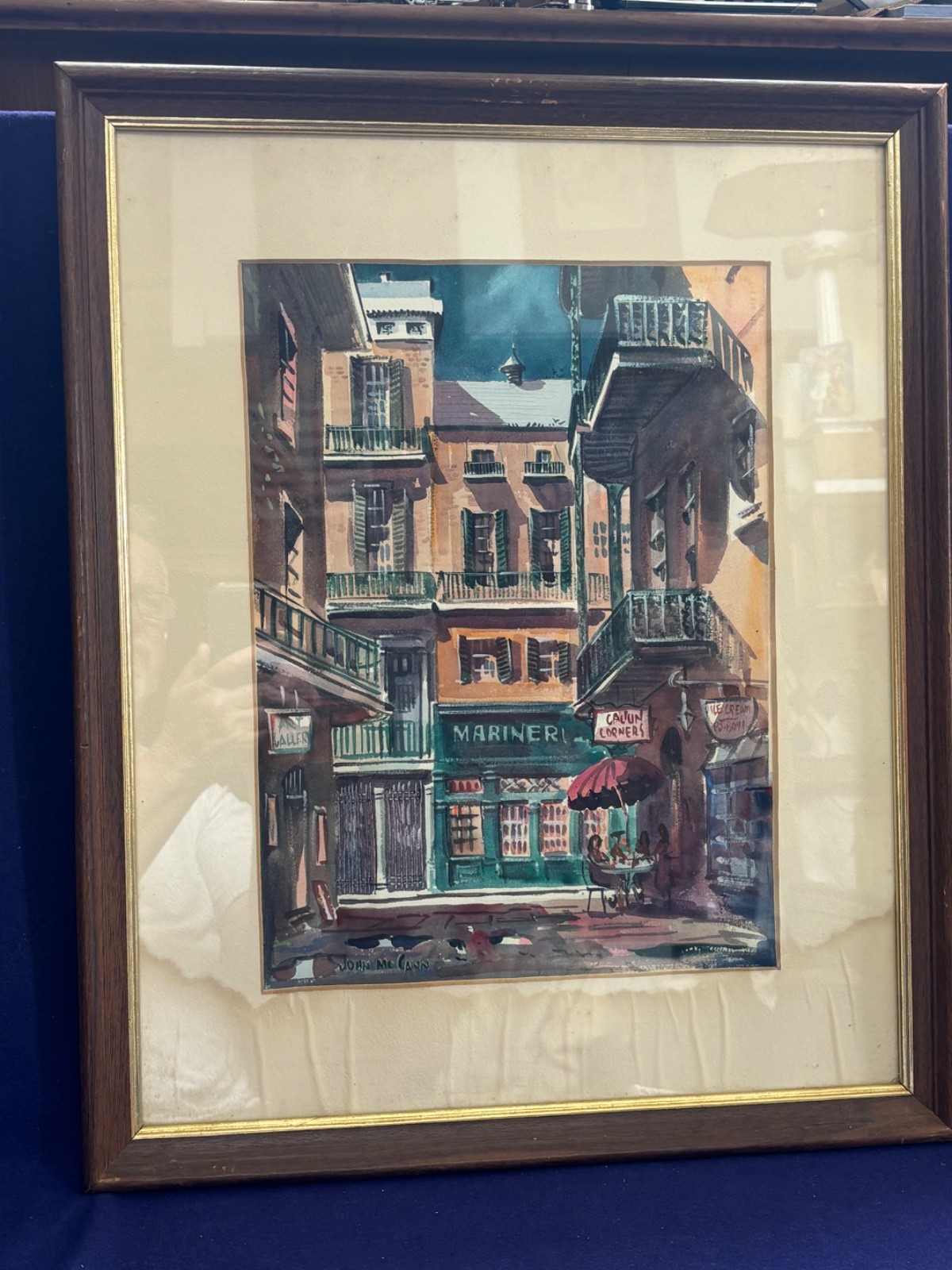 SIGNED JOHN MCCANN FRENCH QUARTER NEW ORLEANS ORIGINAL WATERCOLOR PAINTING
