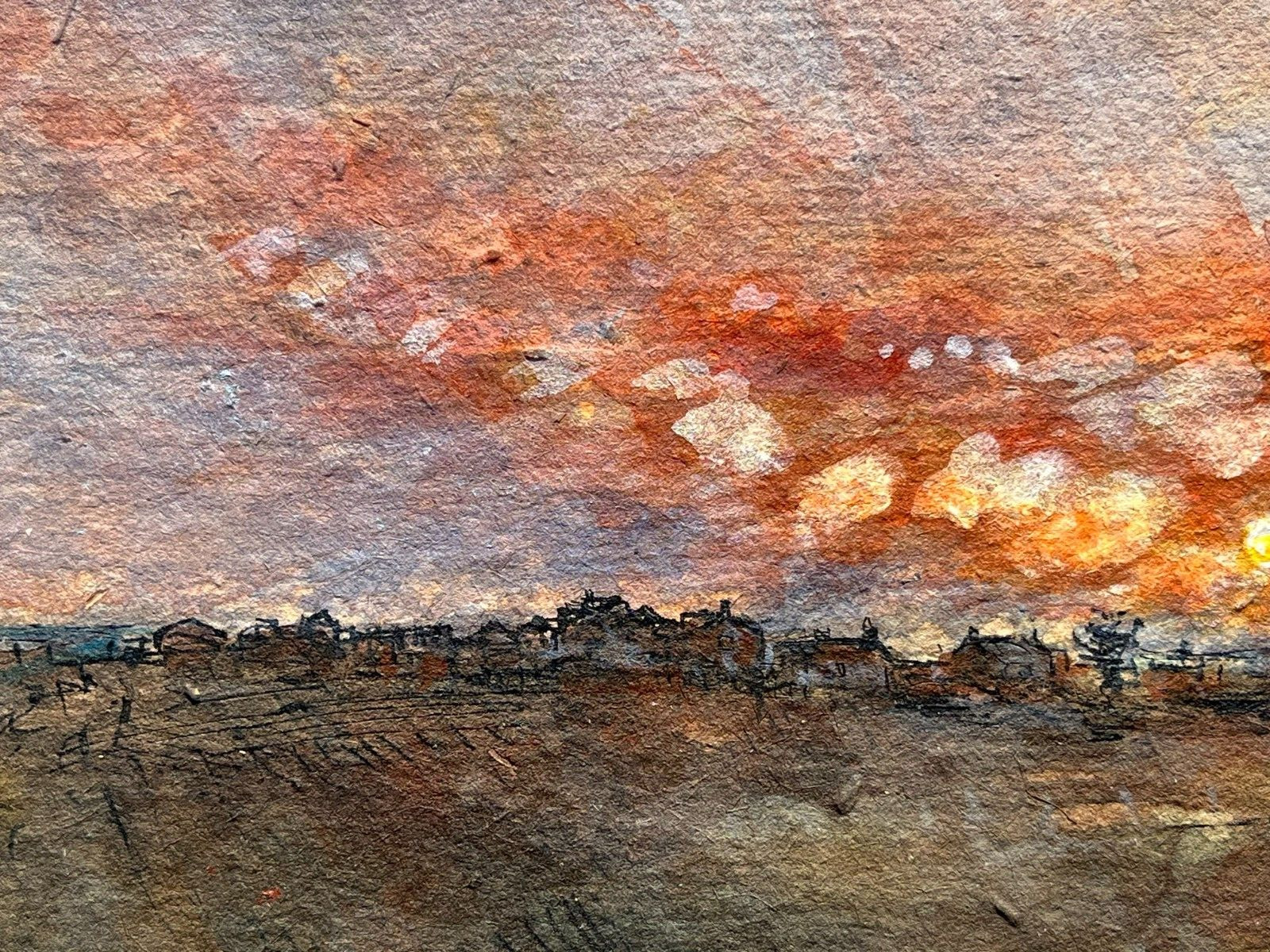 Albert Goodwin (Britsh 1845-) “Hindhead” Orig. Watercolor, Pen and ink on Paper