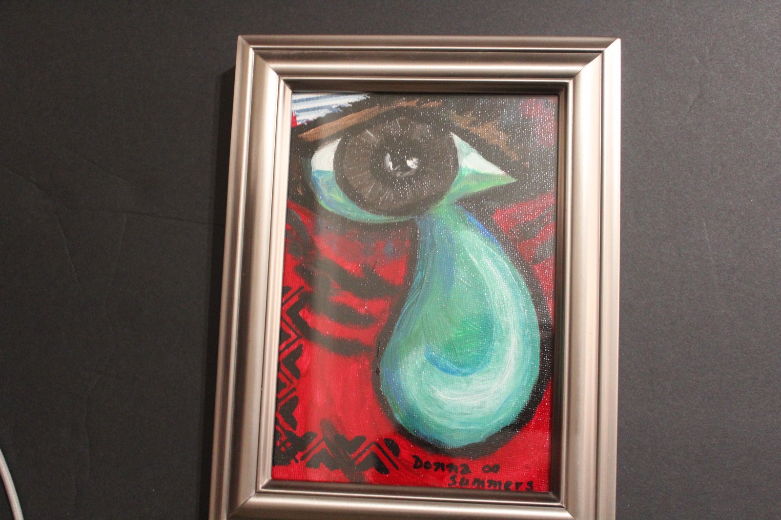 6.5 inches by 9 in Original Acrylic Art called The Tear by Donna Summers