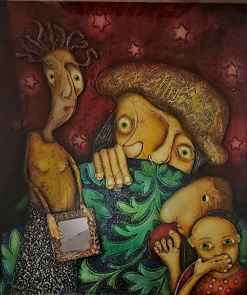 Collage On Hardcarboard Manglar . 17 1/2x15in Cuban Art 2023
