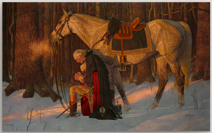 Arnold Friberg PRAYER AT VALLEY FORGE, 32 x 50 Canvas, George Washington