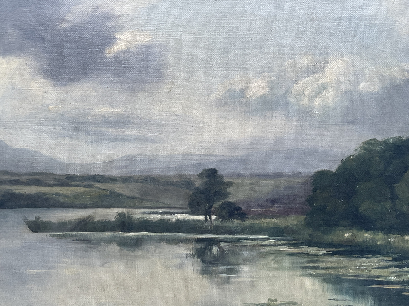 Early 20th Scottish School – Lake of Menteith in Aberfoyle – Oil on Canvas