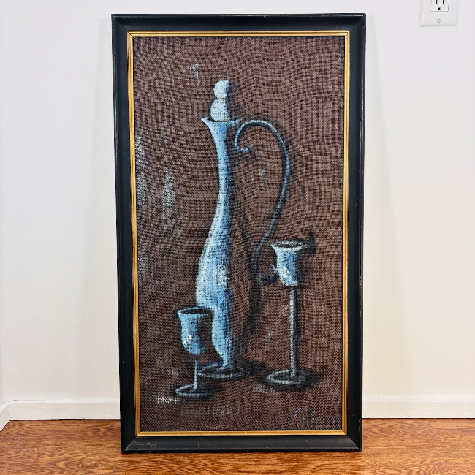 Vintage Mid Century Oil on Board Painting – Still Life – Signed Framed