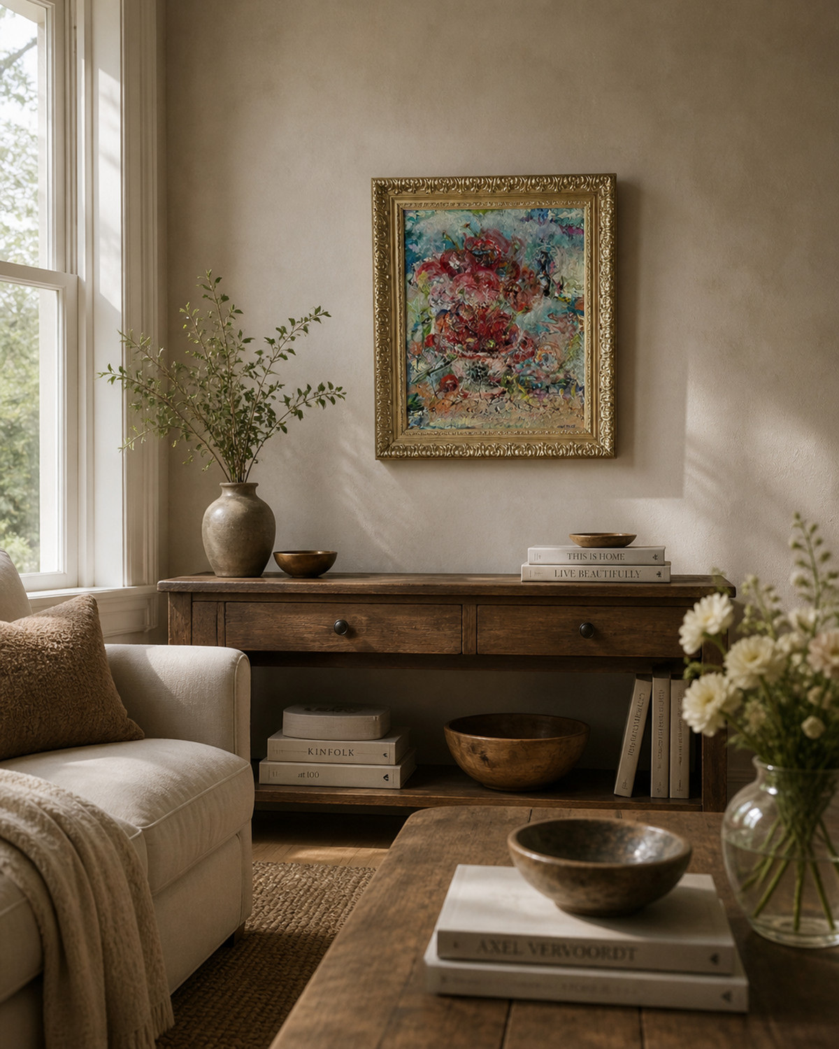 Original Abstract Oil Painting, by Van Ness, Framed Art