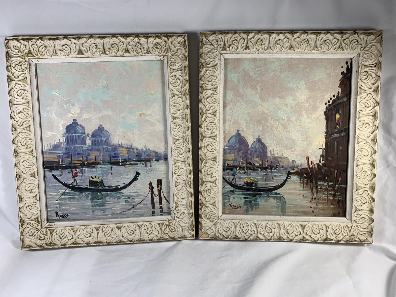 2 Signed Oil Painting of Venice by Rocco, 12″ x10″,