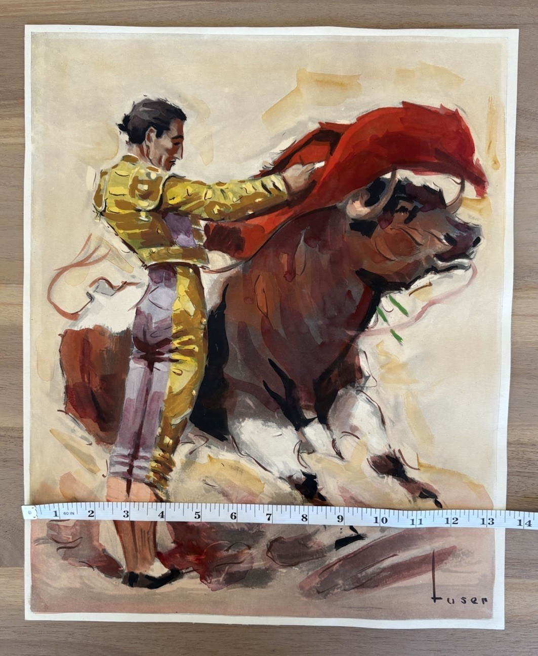 Jose Maria Tuser Vazquez – Watercolor Painting Matador Bullfighting 16.5”x13.5”