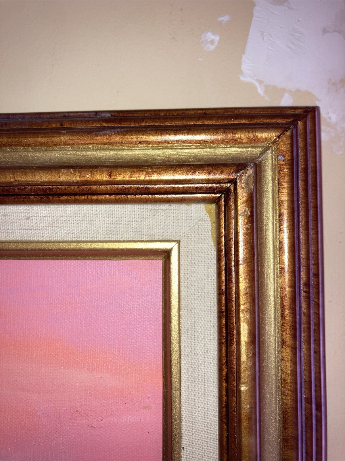 J. Hall – Framed Early Multicolor 20th Century Oil, Potomac River Ocean View