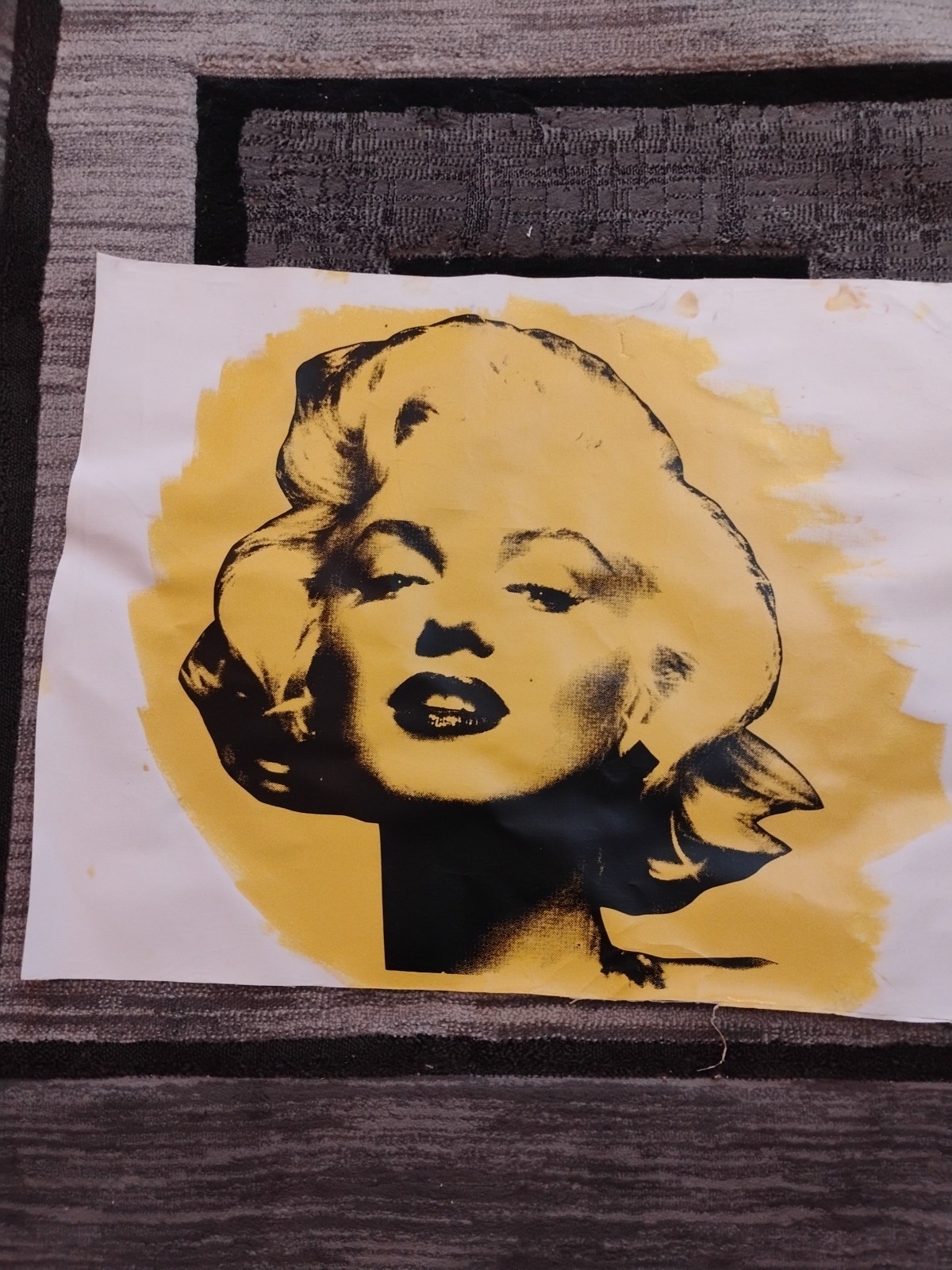 Steve Kaufman Marilyn Monroe Canvas . Yellow, Signed Limited Edition