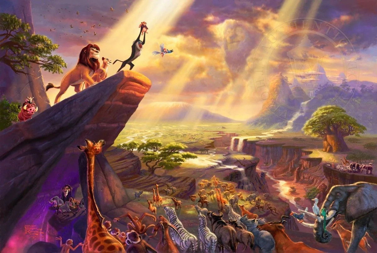 Thomas Kinkade ~ The Lion King 18×27 Examination Proof ~ Oil on Canvas