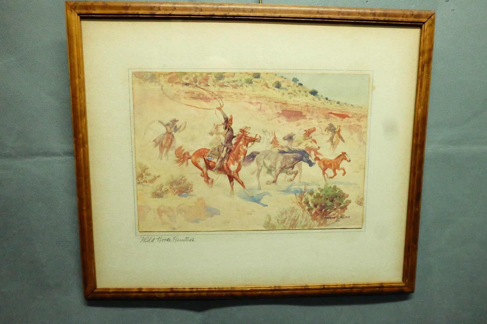 LEONARD REEDY WATERCOLOR PAINTING FRAMED Very Good Condtion 18.25X115.25X.5 in