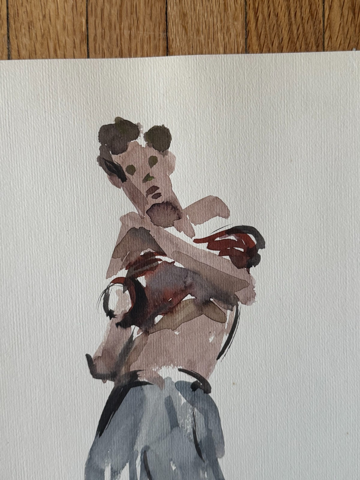 VTG 1950’s MCM Watercolor Painting Male Mens Fashion Gay Int 17 x 12