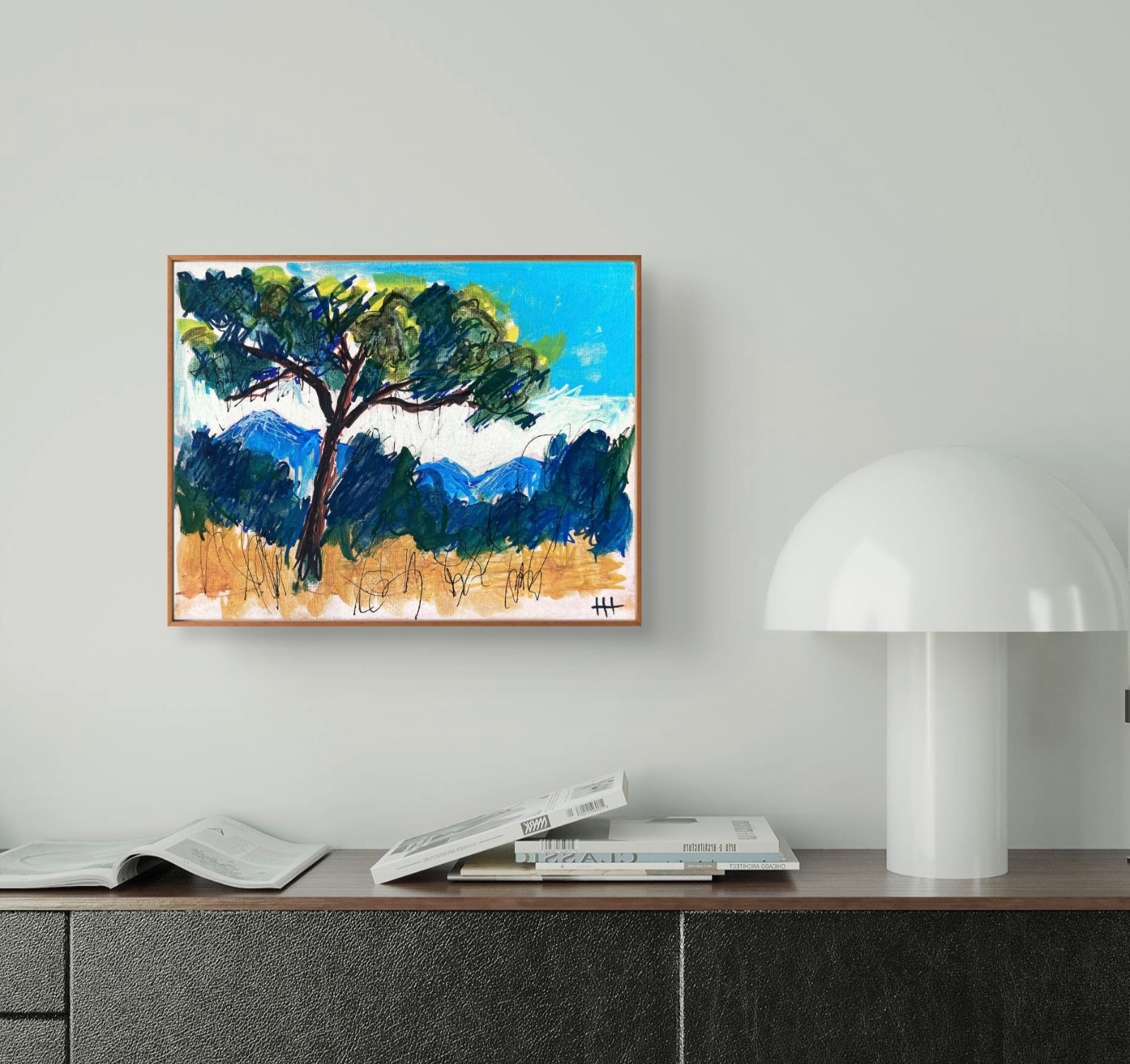 Hand Painted Expressionist Landscape Acrylic 11×14 Canvas, Holly Hammond