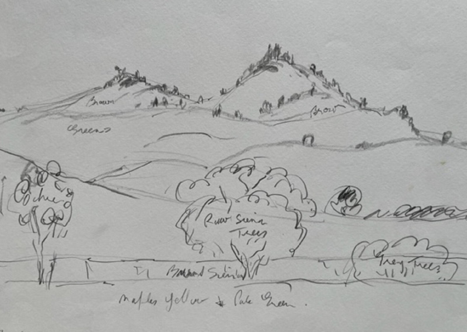 JOHN TAYLOR AUSTRALIAN PENCIL “FLINDERS RANGES SKETCH” 1993