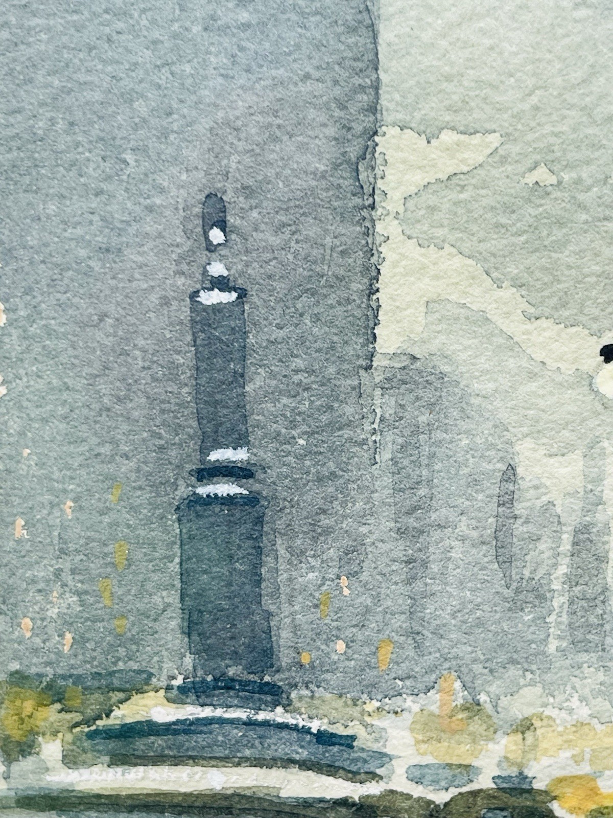 New York Artist Edwin Oman Watercolor. Times Square NYC. Signed. Circa 1950’s