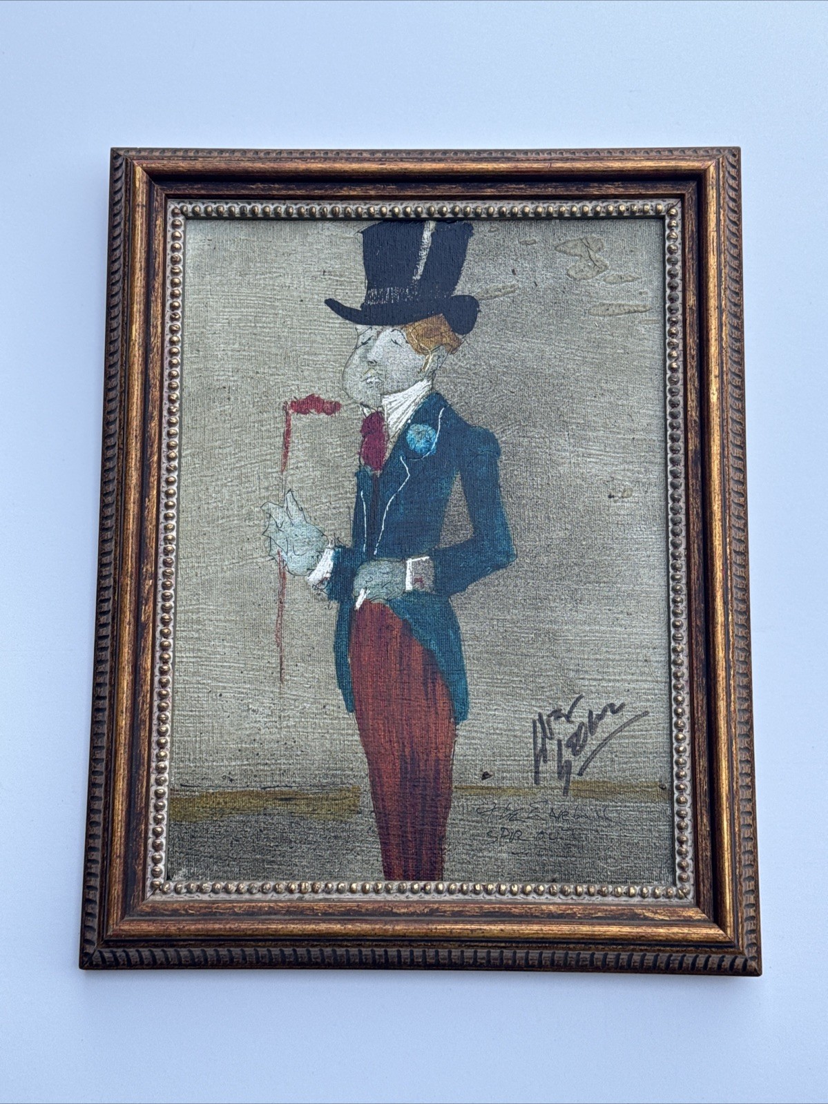 YVES LEDUC PAINTING PORTRAIT MAN MEN ALIAS MODERNIST EXPRESSIONIST VINTAGE 12″
