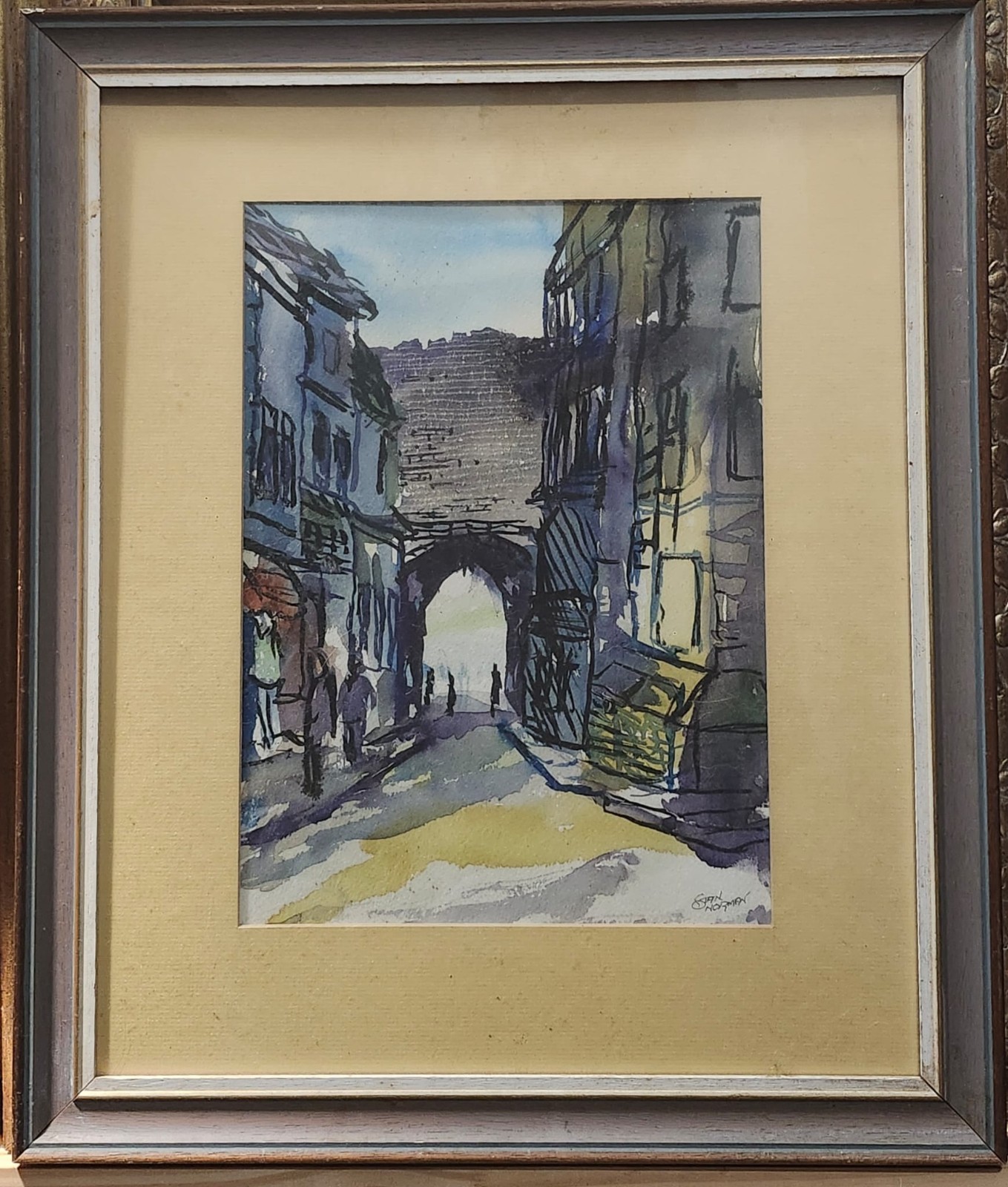 Vintage Original Watercolor Framed Painting