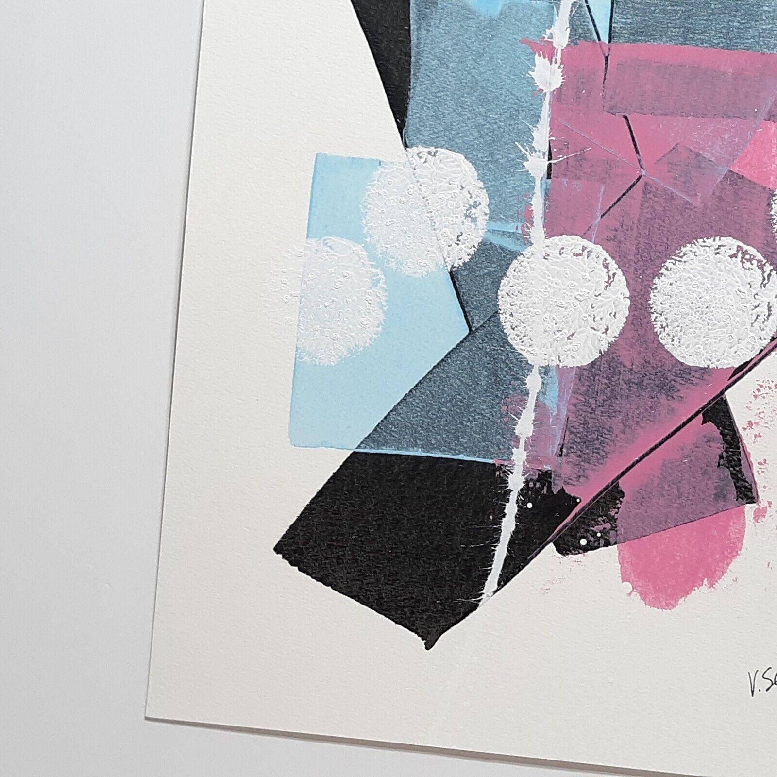 Original Abstract Acrylic Painting 11×14 Modern Contemporary Minimalist Pink