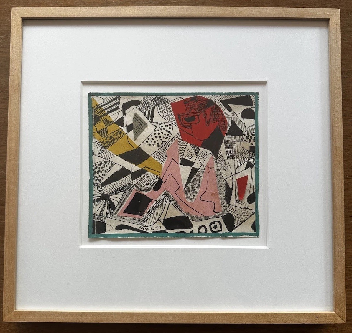 Rolph Scarlett (1889-1984) Abstract Mixed Media Painting Art Pen Paper Framed