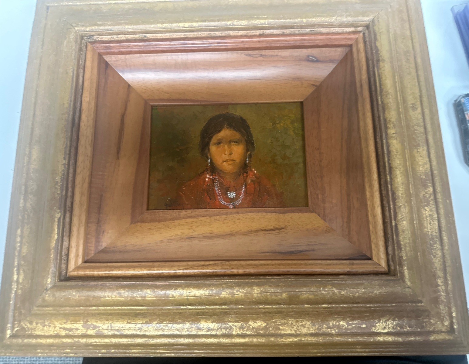 Signed Raul Gutierrez Original Oil Panting Professionally Framed Portrait