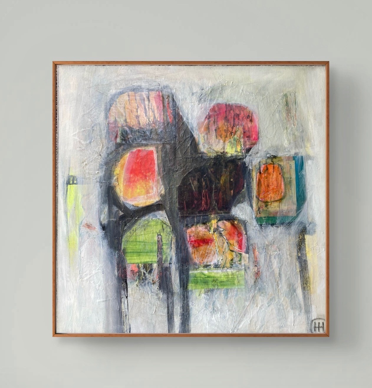Original Abstract 20×20 Acrylic Canvas Painting Ready to Hang, Holly Hammond