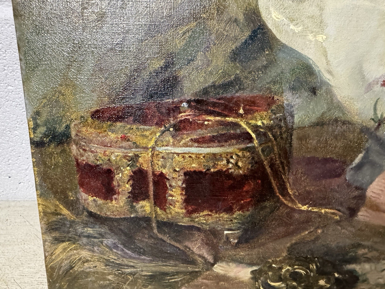 Constatin Gerhardinger 1888-1970 Oil On Canvas Painting Still Life Tureen Flower