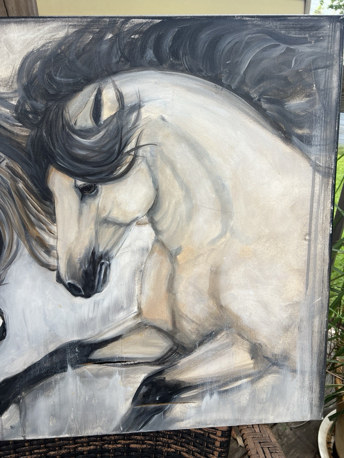 Beautiful Horse Horses Art Acrylic on canvas painting impressionism READ 30”x24”