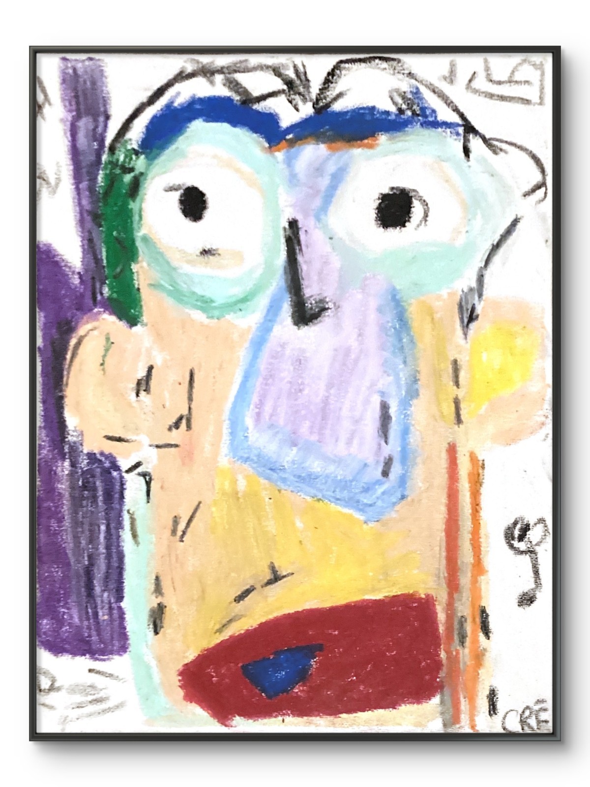 Modern Urban Man Portrait Purple Neo Expressionism Original Art 11×14 Canvas -2