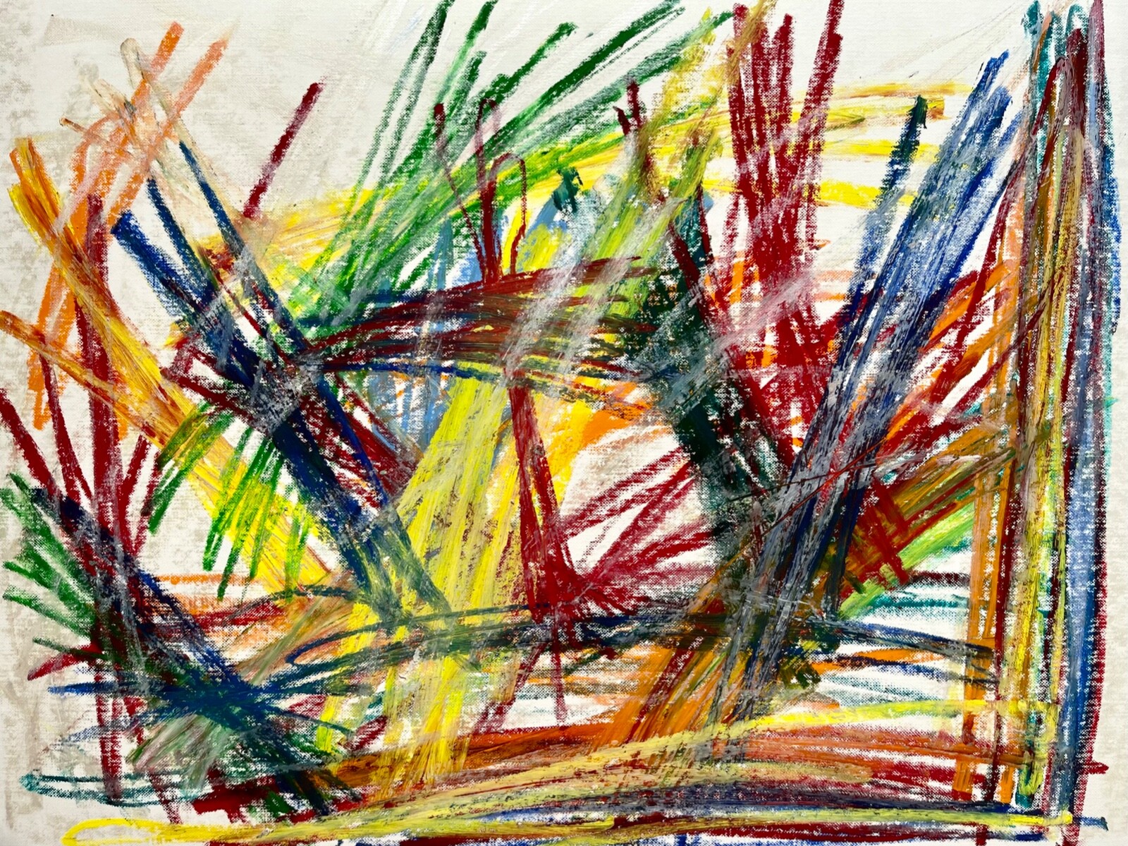 POP ART OIL PASTEL ON PAPER PAINTING