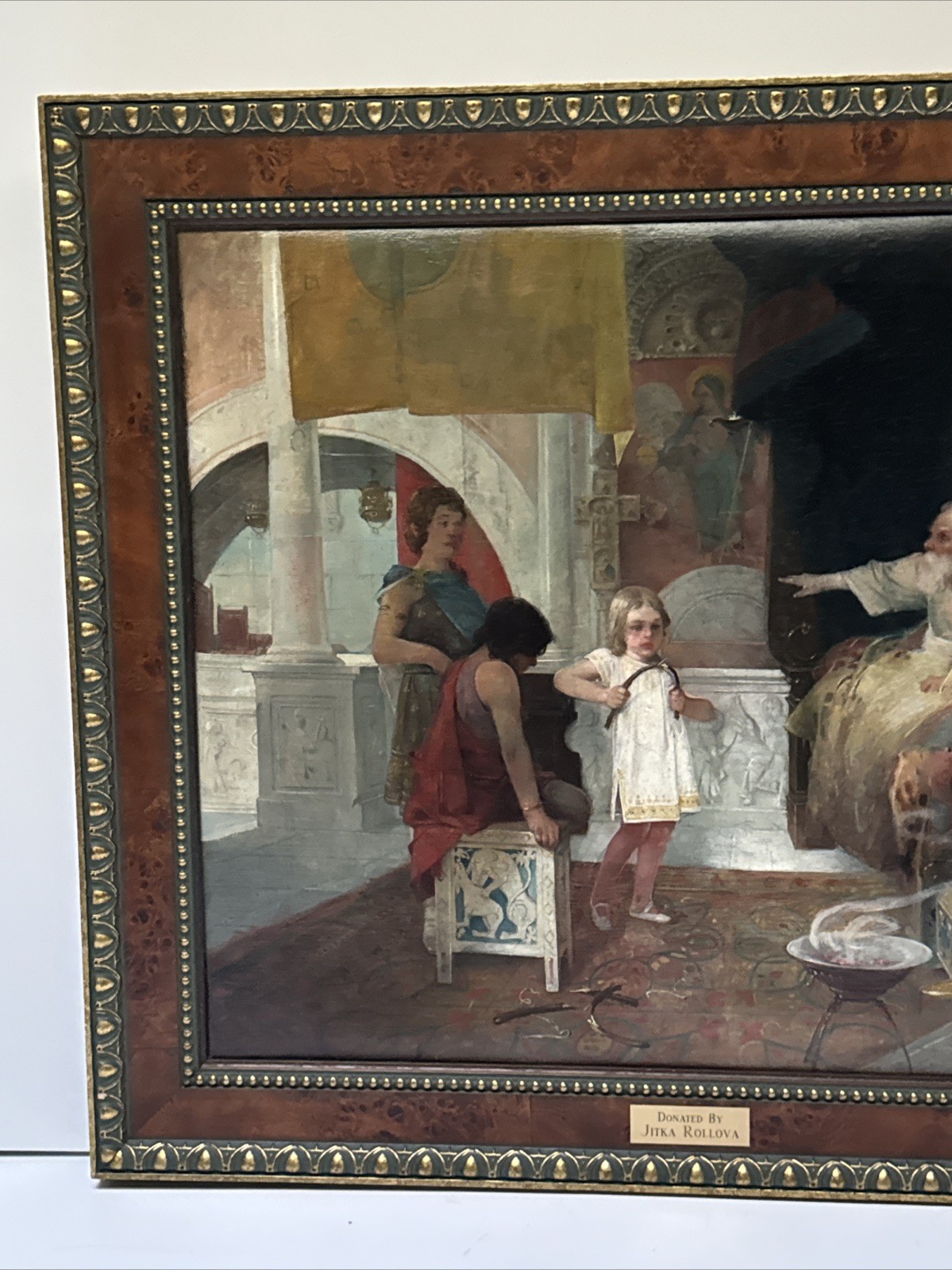 Antique Queen Painting Masterful 19th Century Iconic Interior Oil 1880 Portrait