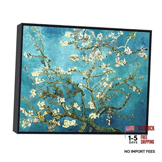 Framed Wall Art Almond Blossom Floral Canvas Prints of Van Gogh 32″L x 24″W