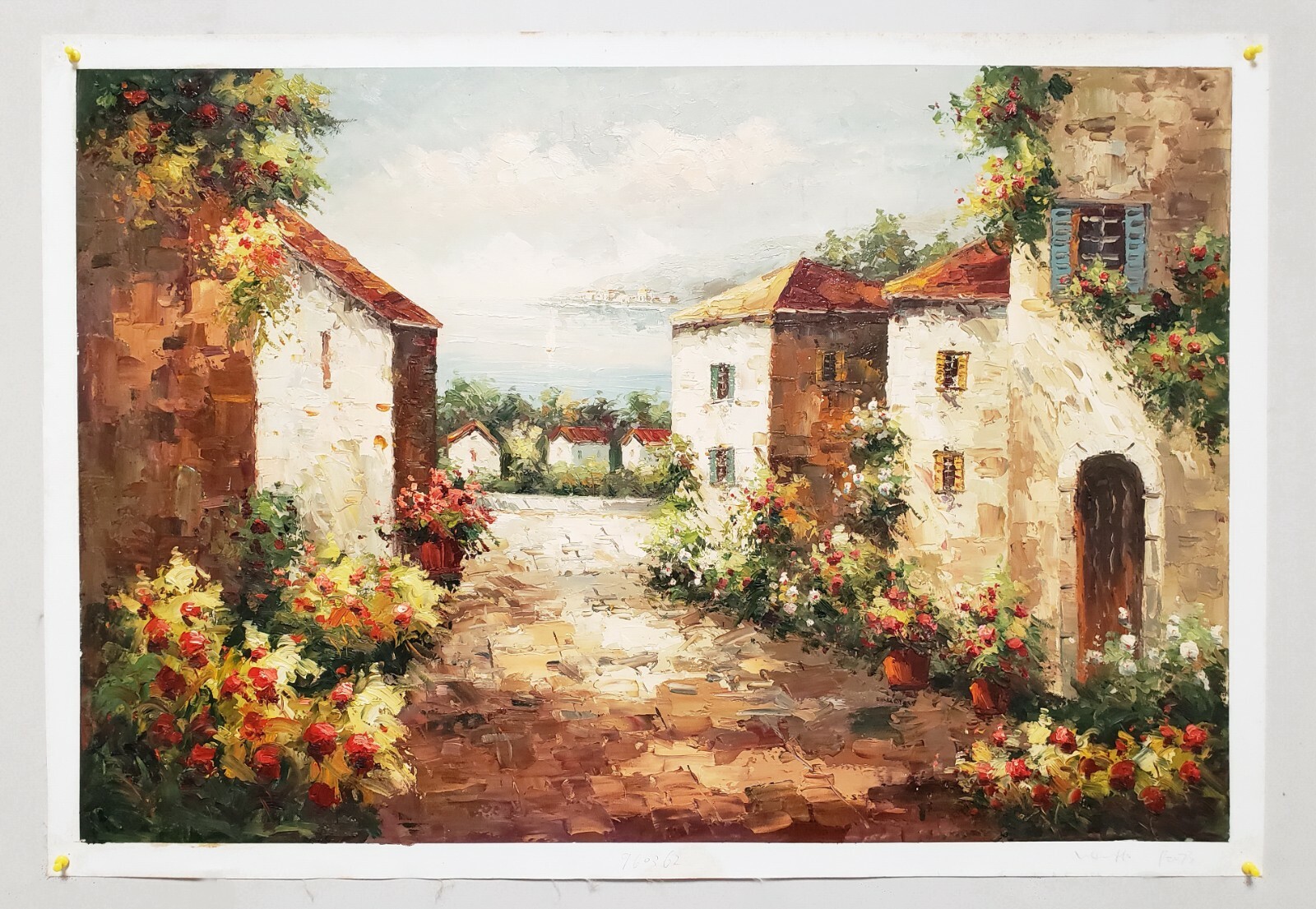 Tuscan Village #11, 24×36 -100% Hand painted Oil Painting on Canvas