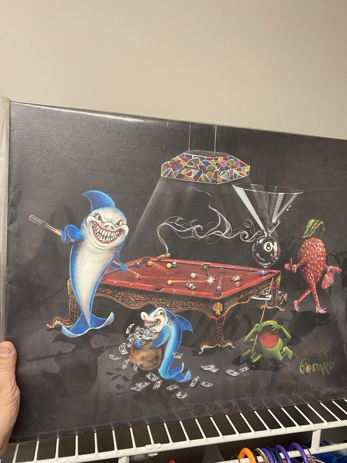 MICHEAL GODARD Signed “POOL SHARK 3 ALL IN “#G.48/250 Hand Painted Art