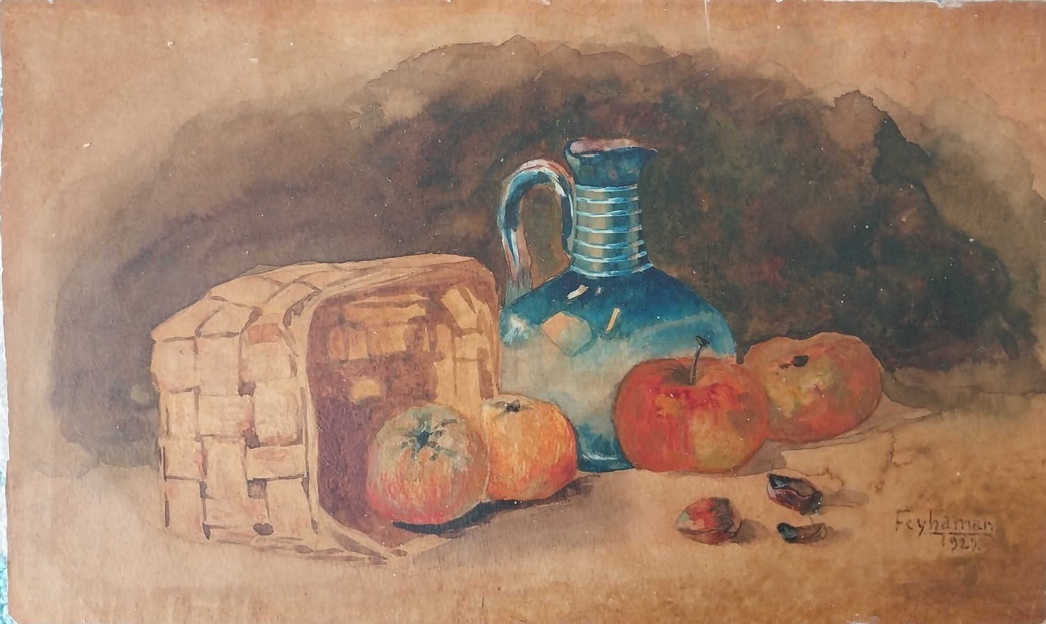 Watercolor Painting Still Life signed as Feyhaman Duran 1929 – Turkish