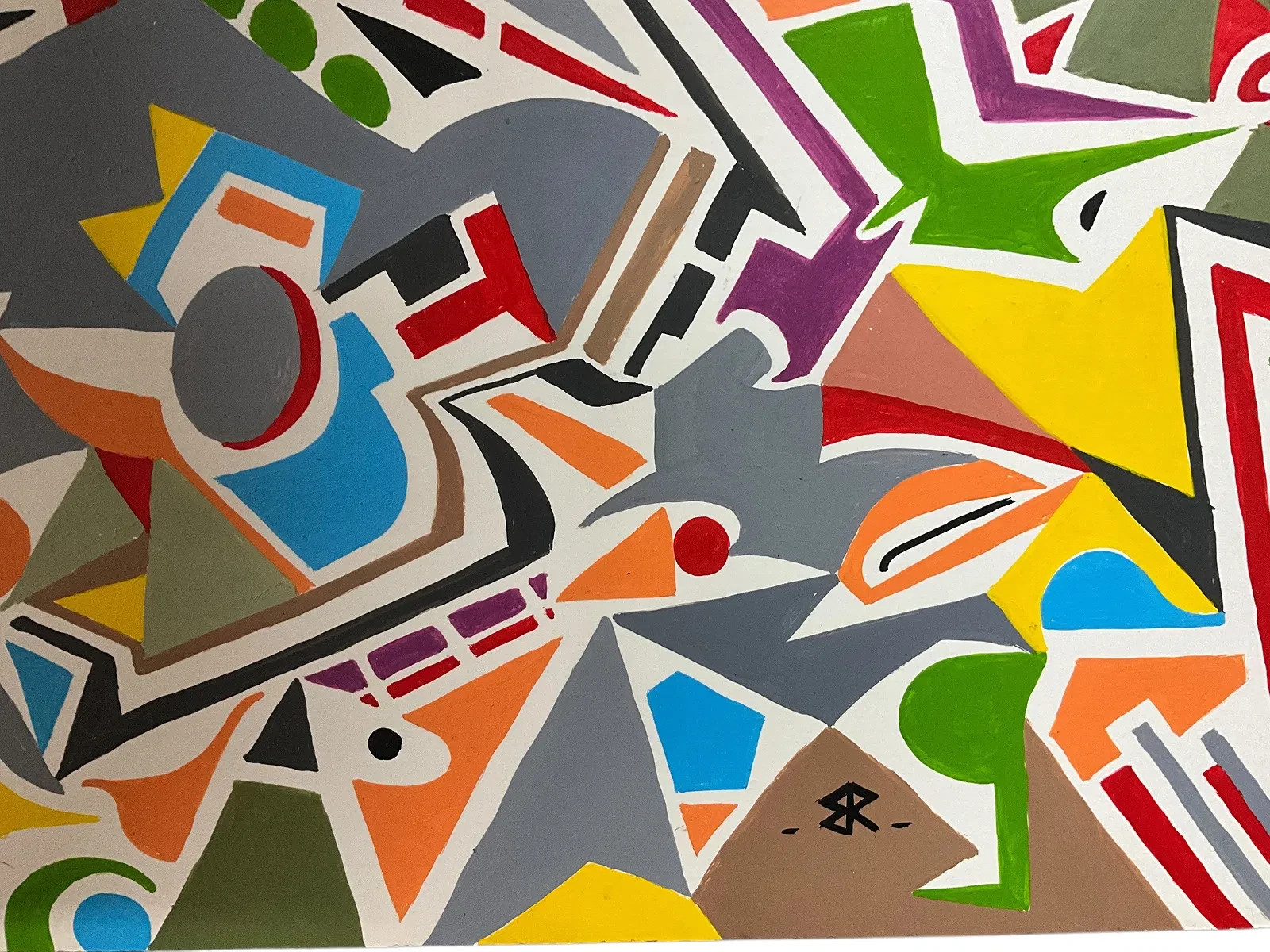 Bernard Rosenfeld (American, 1922-2018) Untitled Abstract, Acrylic on Cardstock