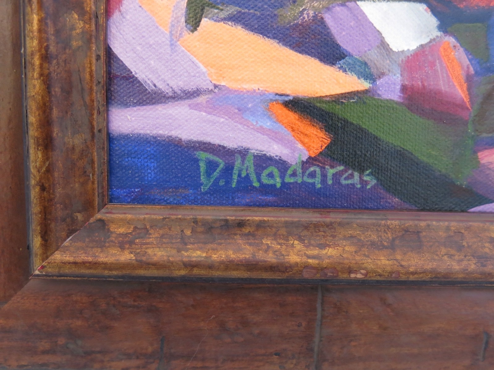 DIANA MADARAS CACTUS MOUNTAIN PAINTING GICLEE 12 X 14 FRAMED ARTIST CANVAS